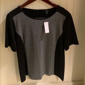 Ann Taylor Black & White Dress top Size L
